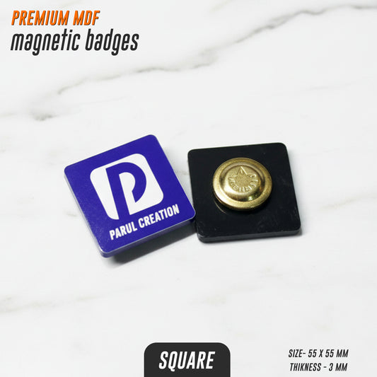 Custom MDF Magnetic Badges | Premium Logo Name Badges (Circle, Square & Custom Shape)