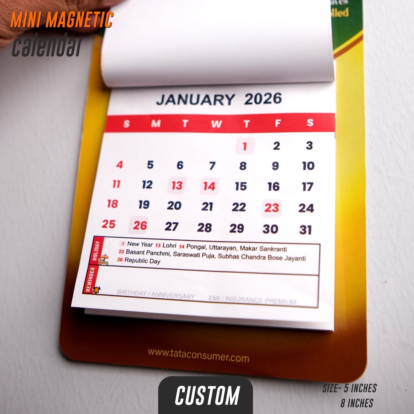 Mini Magnetic Calendar 2026