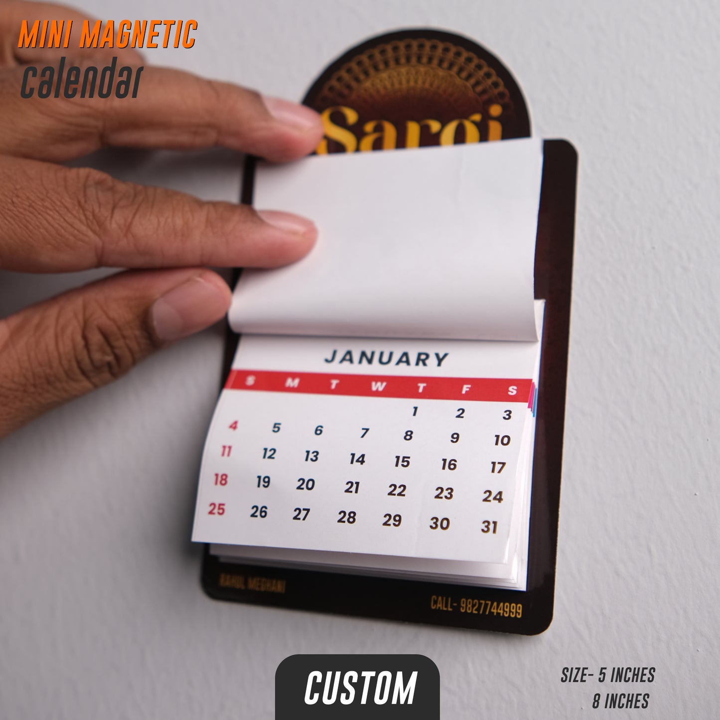 Mini Magnetic Calendar 2026